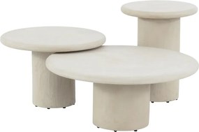4 Seasons Outdoor Hampton mortex bijzettafel met rond blad Ø 45 cm Loungetafel   beige weerbestendig