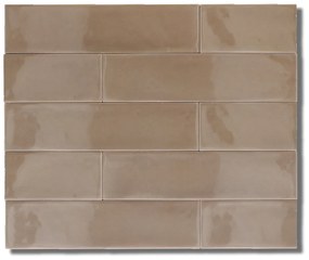 Hoogglans Wandtegel 7.5x30 Cm Oakland Licht Bruin C84