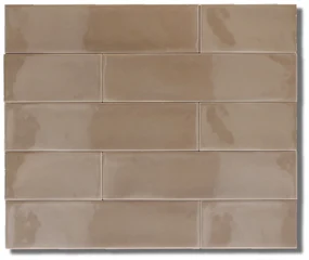 Hoogglans Wandtegel 7.5x30 Cm Oakland Licht Bruin C84
