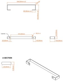 Eastbrook Wingrave handdoekhouder voor paneelradiator 51cm antraciet