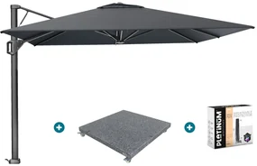 Platinum Beaufort Premium 3,2x3,2 m - Faded Black met voet en hoes