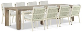 Tuinset 8 personen 300 cm Aluminium/rope Taupe Coco Sevilla/Brighton