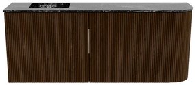 Mondiaz Joya DLux 100cm toiletmeubel ronding rechts walnut met wastafel faye links zonder kraangat lava