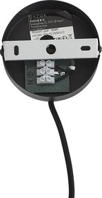 Art deco hanglamp zwart met smoke glas - Wallace