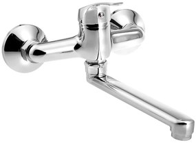 Aqualine 35 wastafelkraan met rechte uitloop 22cm hartafstand 15cm chroom