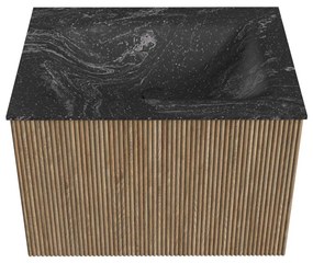 Mondiaz Kurve-dlux 60cm badmeubel dusk met 1 lade en wastafel cloud midden zonder kraangat lava