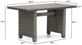 Dining Loungeset Wicker Taupe 5 personen Garden Collections Chicago/Lusso