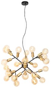 Design hanglamp zwart met goud 24-lichts - Juul Design E27 Binnenverlichting Lamp