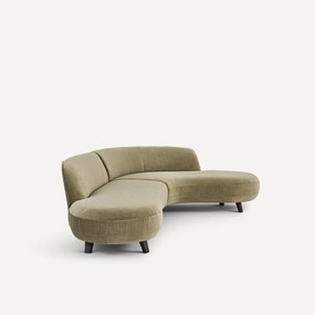 Hoekbank van linnen fluweel, Rosebury, ontwerp door Emmanuel Gallina