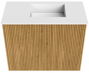 Mondiaz Joya 50cm toiletmeubel oak met wastafel faye rechts zonder kraangat talc