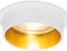 Set van 6 Moderne inbouwspot wit met gouden binnenkant - Insta GU10 Binnenverlichting Lamp