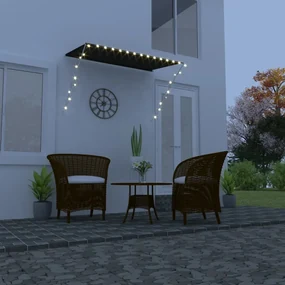 vidaXL Luifel uittrekbaar met LED 200x150 cm antraciet
