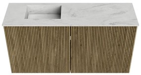 Mondiaz Joya DLux 80cm toiletmeubel dusk met wastafel faye links zonder kraangat opalo
