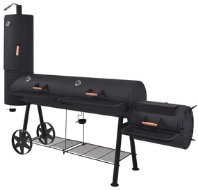 vidaXL Houtskoolbarbecue met onderplank XXXL zwart