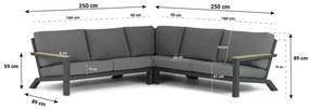 Hoek loungeset 5 personen Aluminium/teak Grijs  4 Seasons Outdoor Capitol