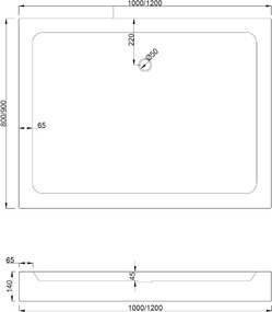 Mexen Rio rechthoekige douchebak 100 x 80 cm, wit - 45108010
