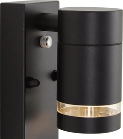 Moderne buiten wandlamp zwart IP44 met schemersensor - Ensam