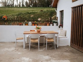 Dining tuinstoel | Bellagio  Cino | Wicker (vlechtwerk) | Wit | Stapelbaar | Kees Smit Tuinmeubelen