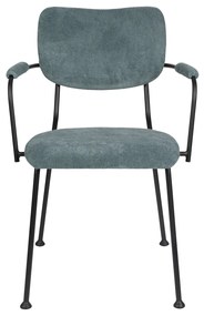 Zuiver Benson Design Stoel Met Armleuningen Grijsblauw