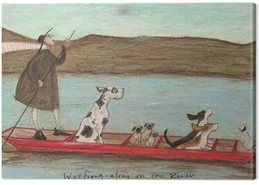 Schilderij op canvas Sam Toft - Woofing Along on the Rinver, (30 x 40 cm)