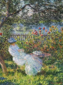 Kunstreproductie Alice Hoschedé au Jardin (1881), Claude Monet