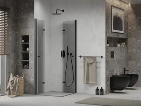 Mexen Lima Duo opvouwbare douchecabine 80 x 80 cm, transparant, zwart - 856-080-080-70-00-02