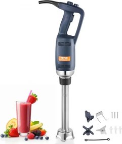 VEVOR Commerciële Staafmixer, 350W Heavy-Duty Handmixer, 12-Inch Traploze Variabele Snelheidsblender met RVS Mes, Draagbare Multifunctionele Blender voor Soepen, Sauzen, Aardappelpuree, Room
