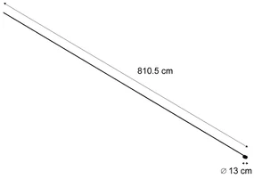 Modern railsysteem zwart 1-fase 800 cm met ronde voeding - Magnetic Modern Binnenverlichting Lamp