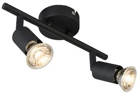 Industriële spot zwart kantelbaar 2-lichts - Jeany