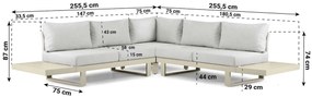 Hoek loungeset 5 personen Aluminium Taupe  Lifestyle Garden Furniture Lorenzo