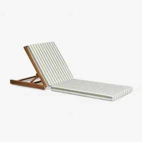 Set Van 2 Idaira Acaciahouten Ligstoelen Wit - Groen – Khaki & Donker Acaciabruin - Sklum