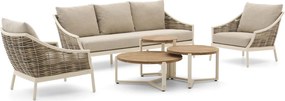 + 10% kassakorting | Stoel-bank loungeset Apple Bee | 5 personen | Loungeset Wit | Aluminium | Kees Smit Tuinmeubelen