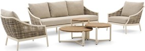 Stoel-bank loungeset Apple Bee | 5 personen | Loungeset Wit | Aluminium | Kees Smit Tuinmeubelen