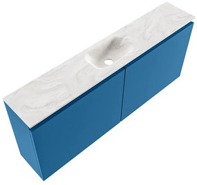 Mondiaz Ture DLux toiletmeubel 120cm jeans met wastafel ostra midden zonder kraangat