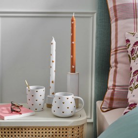 Set van 2 kaarsen met hartprint, SCACCO