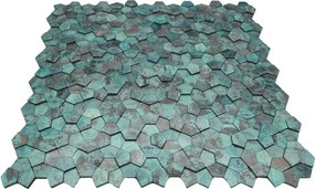 Zelfklevende Mozaïektegels Metaal | Pentagon 3D Patina Koper | 28,2×28,2 cm | Keuken, Bad &amp; WC