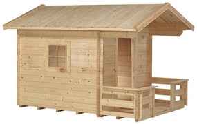 Speelhuisje vuren met terras 238 x 215 x 190 cm (B x L x H)