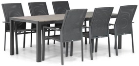 Tuinset 6 personen 217 cm Aluminium/textileen Grijs Presto Ricadi/Young