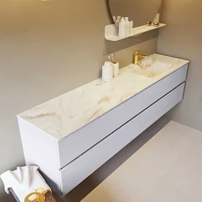 Mondiaz Vica DLux badmeubel 200cm cale 4 lades met wastafel frappe rechts 1 kraangat