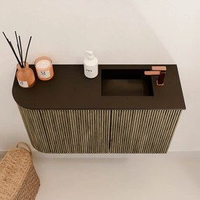 Mondiaz Joya 70cm toiletmeubel ronding links dusk met wastafel faye rechts 1 kraangat urban