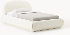 Bouclé gestoffeerd eenpersoonsbed Alba