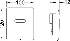 TECE Planus elektronische urinoir drukplaat 230/12V netvoeding RVS