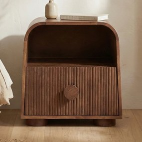 Houten Nachtkastje Met Ronde Hoeken - 50x40x50cm.