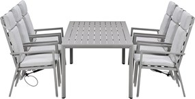 Garden Impressions Kasper tuinset 7-delig - tuintafel 220x93 cm taupe