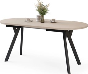 Mazzoni ALMO Kasjmier / zwarte poten - OVALE UITSCHUIFTAFEL 140-240 cm VOOR 10-12 PERSONEN