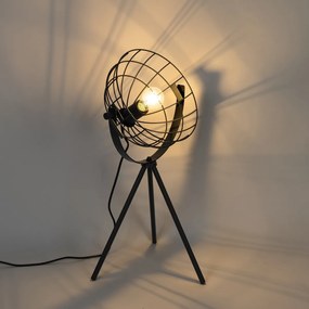 Industriële tripod tafellamp zwart verstelbaar - Hanze