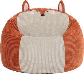 Kinder Zitzak Vos Corduroy + Kussen - Terracotta