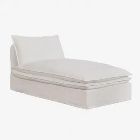 Modulaire Chaise Longue Module Voor Modulaire Bank In Linnen En Katoen Grace Stof Gebroken Wit - Sklum