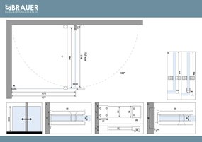 Brauer Void Carving profielloze douchecabine 100x100cm RVS geborsteld PVD