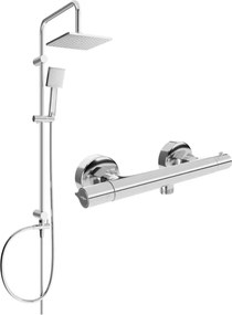 Mexen Tord opbouw doucheset met regendouche en thermostatische douchekraan Slim, chroom - 77105200-00